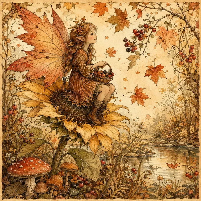 Whimsical Sunflower Garden Fairies