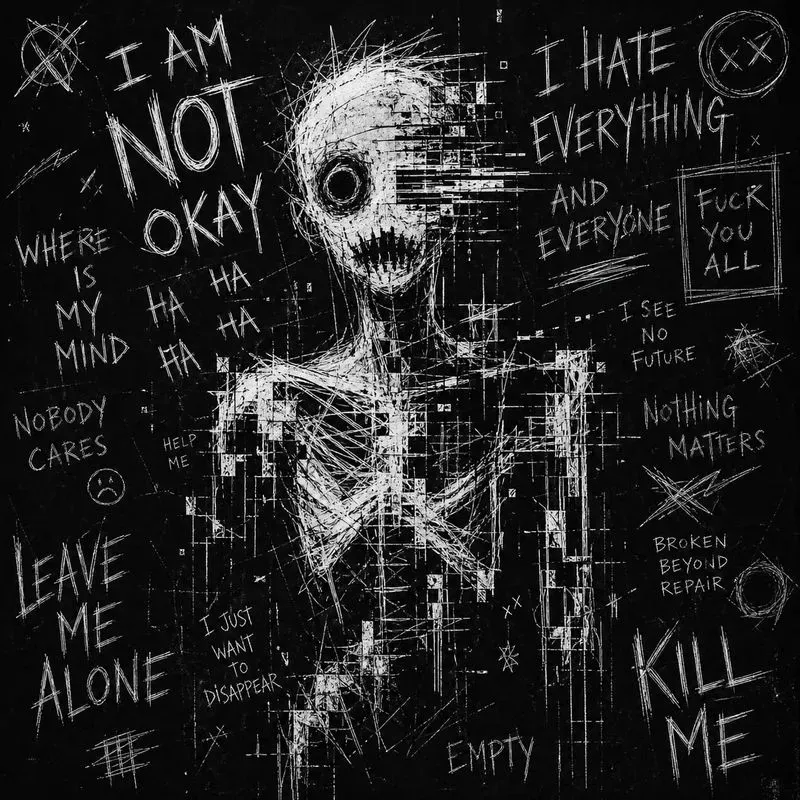 Dark Scribble Catcore Aesthetics