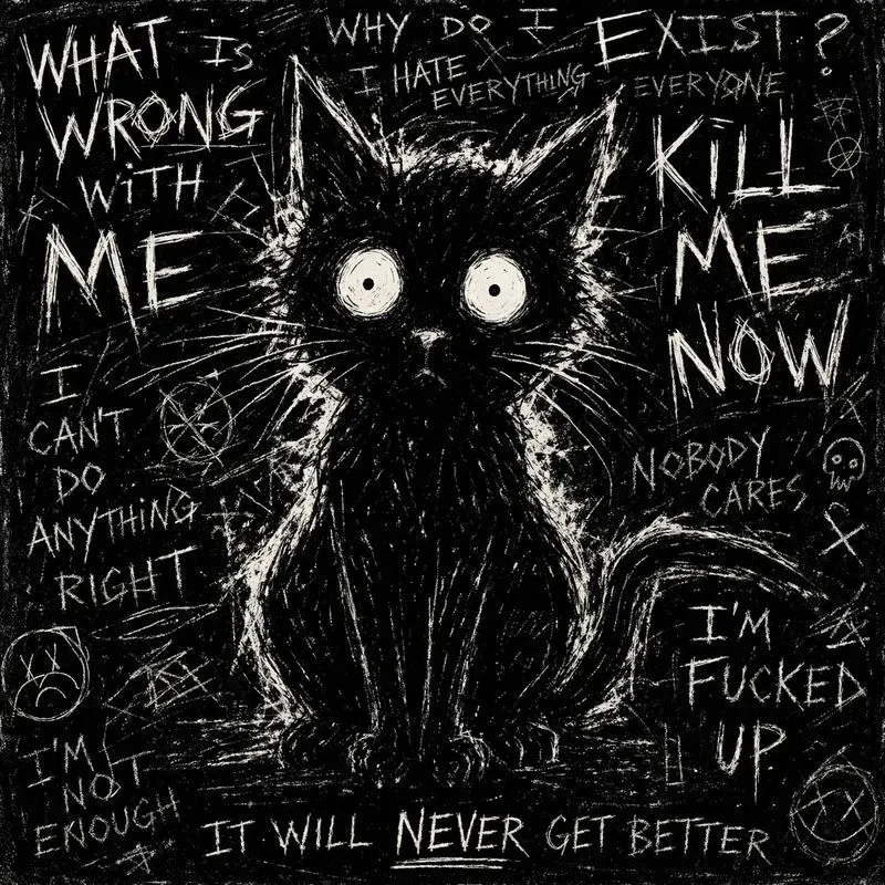 Dark Scribble Catcore Aesthetics