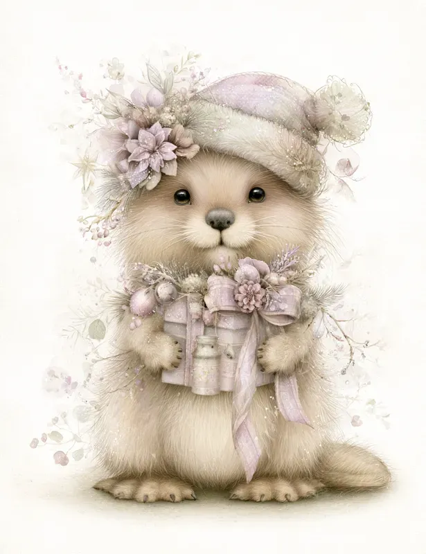 Watercolor Christmas Character Cliparts