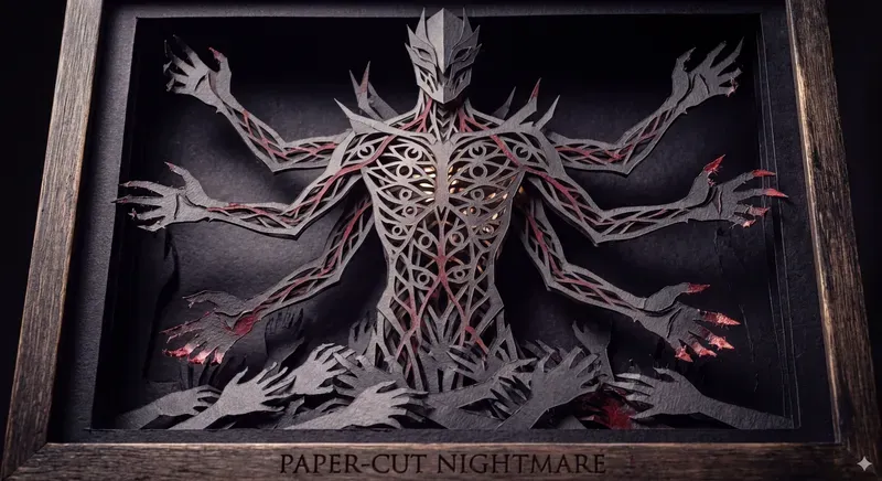 3d Papercut Nightmare Diorama Art