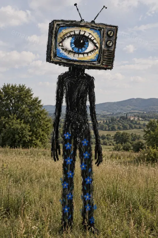 Primitive Figure Surreal Mixed Media Art