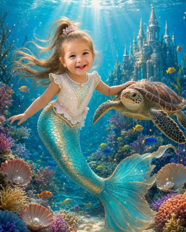 Mermaid Child Photo Storybook Portraits