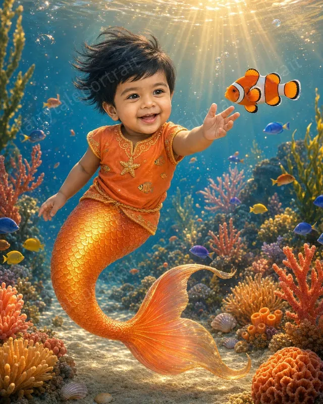Mermaid Child Photo Storybook Portraits