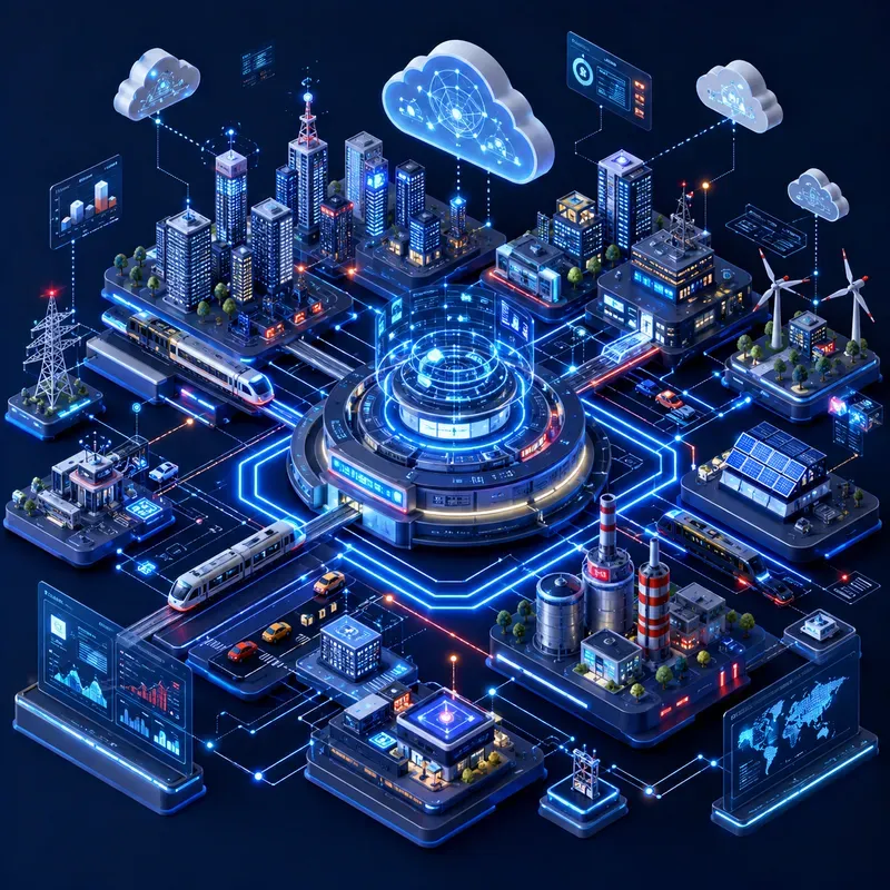 Isometric Digital Ecosystem Art