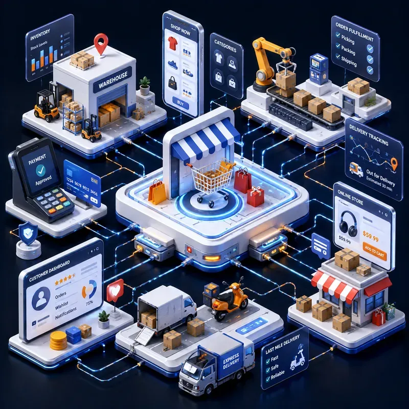Isometric Digital Ecosystem Art
