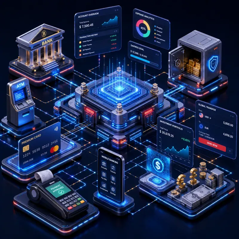 Isometric Digital Ecosystem Art