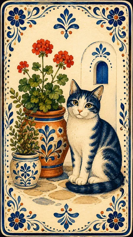 Greek Folk Art Mini Card Illustrations