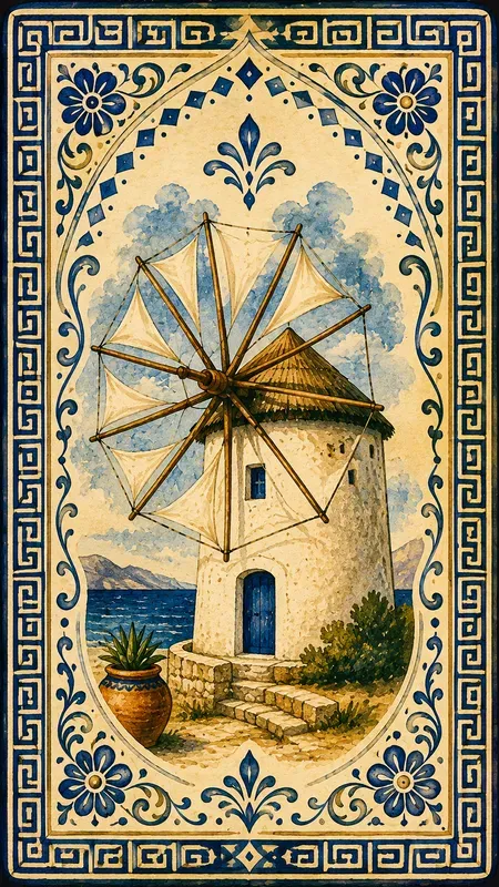 Greek Folk Art Mini Card Illustrations