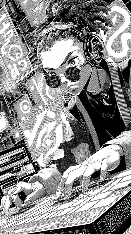 Gritty Cyberpunk Manga Portraits