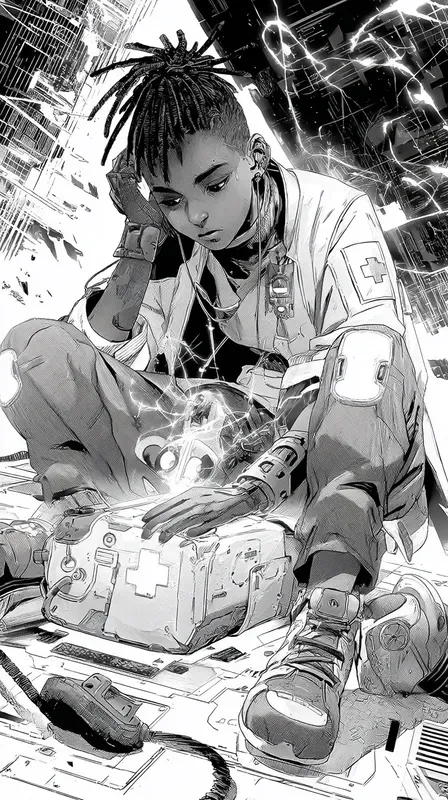 Gritty Cyberpunk Manga Portraits
