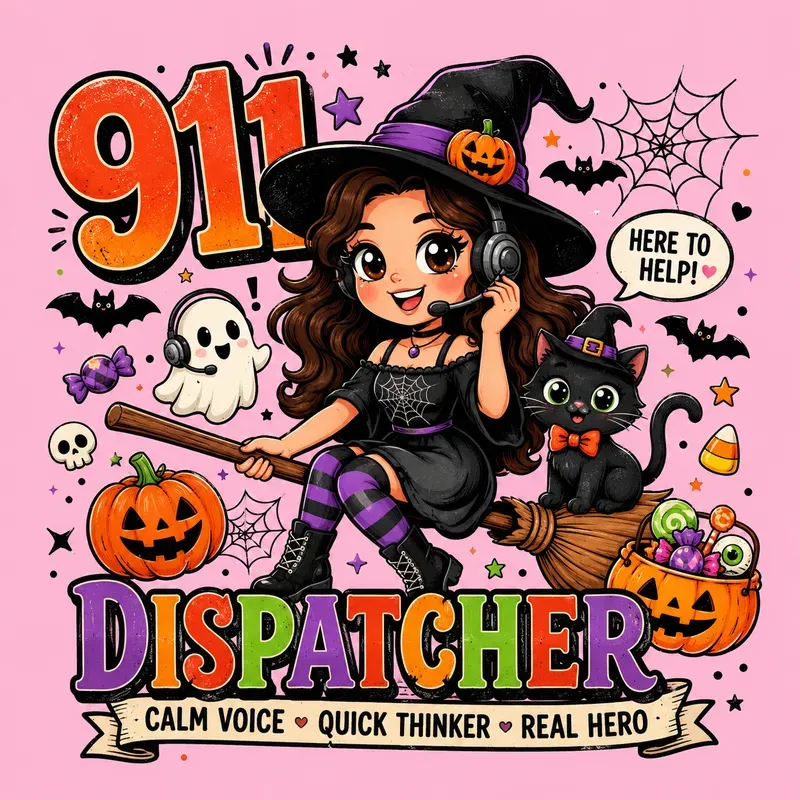 Cute Spooky Dispatcher Cliparts