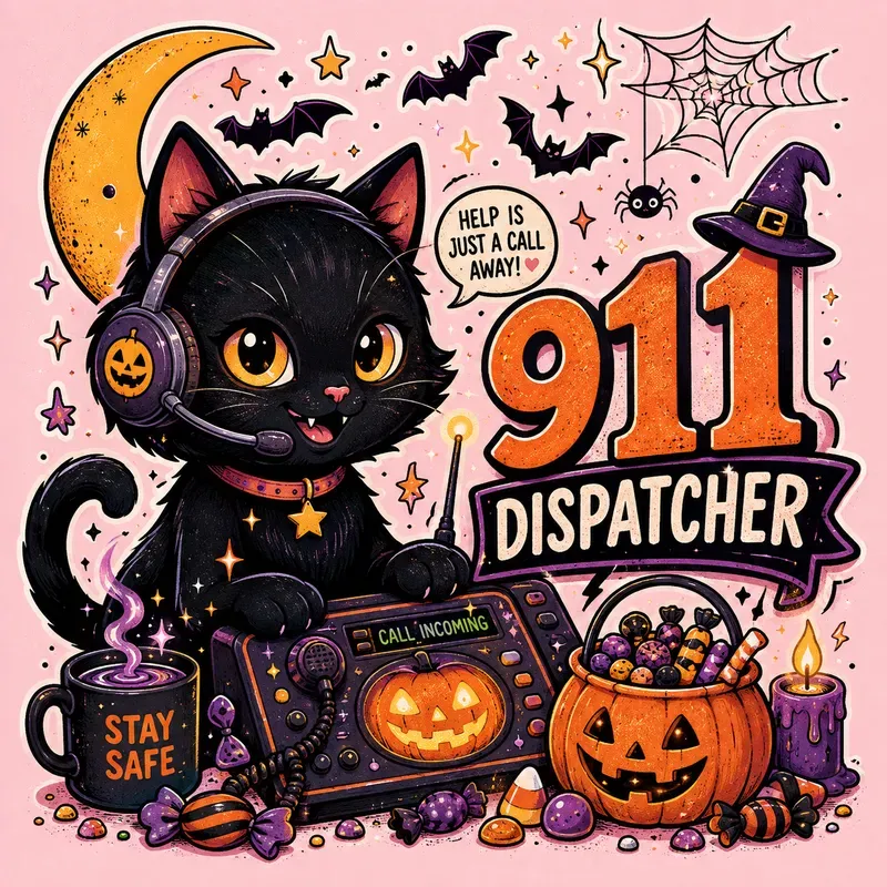 Cute Spooky Dispatcher Cliparts