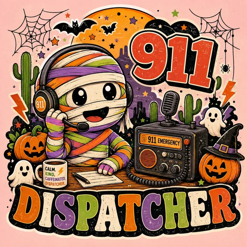 Cute Spooky Dispatcher Cliparts