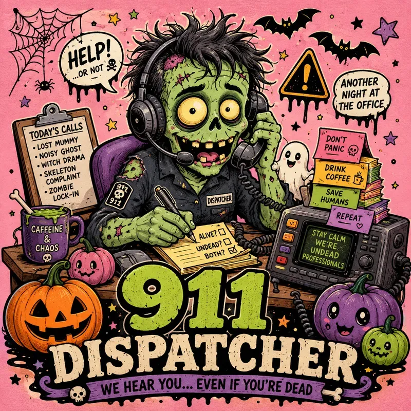 Cute Spooky Dispatcher Cliparts