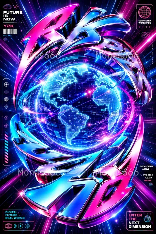 Kinetic Type Vortex Posters