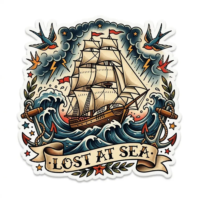 American Traditional Tattoo Stickers