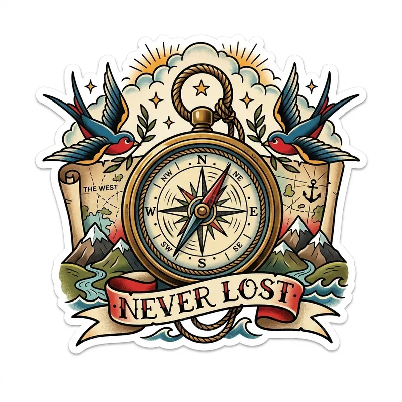 American Traditional Tattoo Stickers