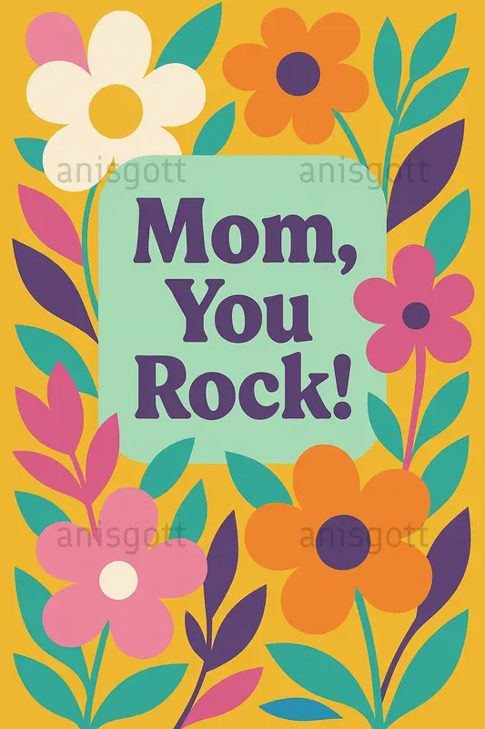 Mothers Day Modern Bloom Greetings Cards