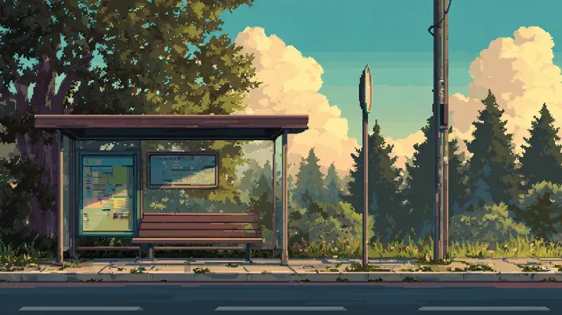 2D Retro Pixel Bg Morning Light