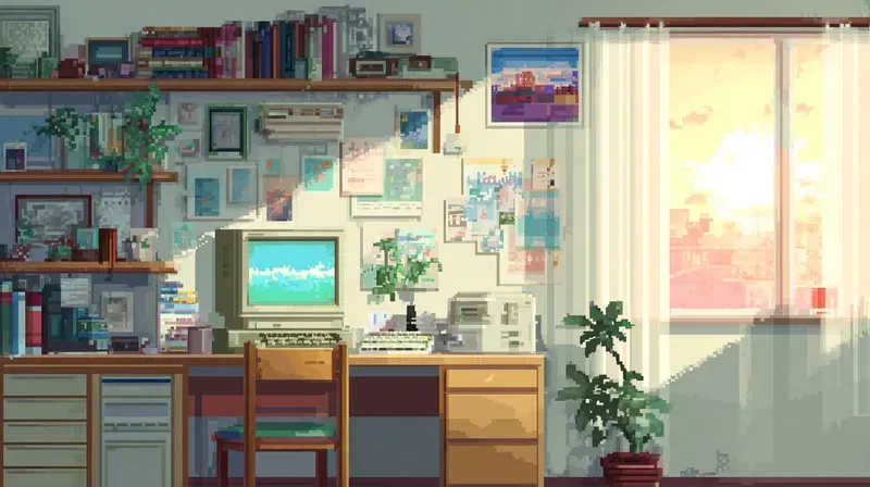 2D Retro Pixel Bg Morning Light