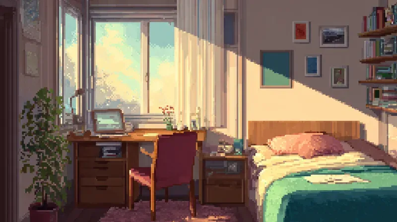 2D Retro Pixel Bg Morning Light
