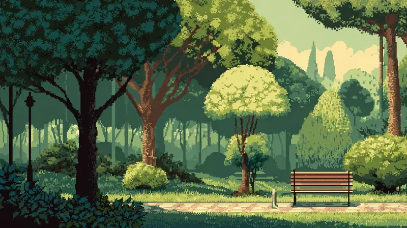 2D Retro Pixel Bg Morning Light