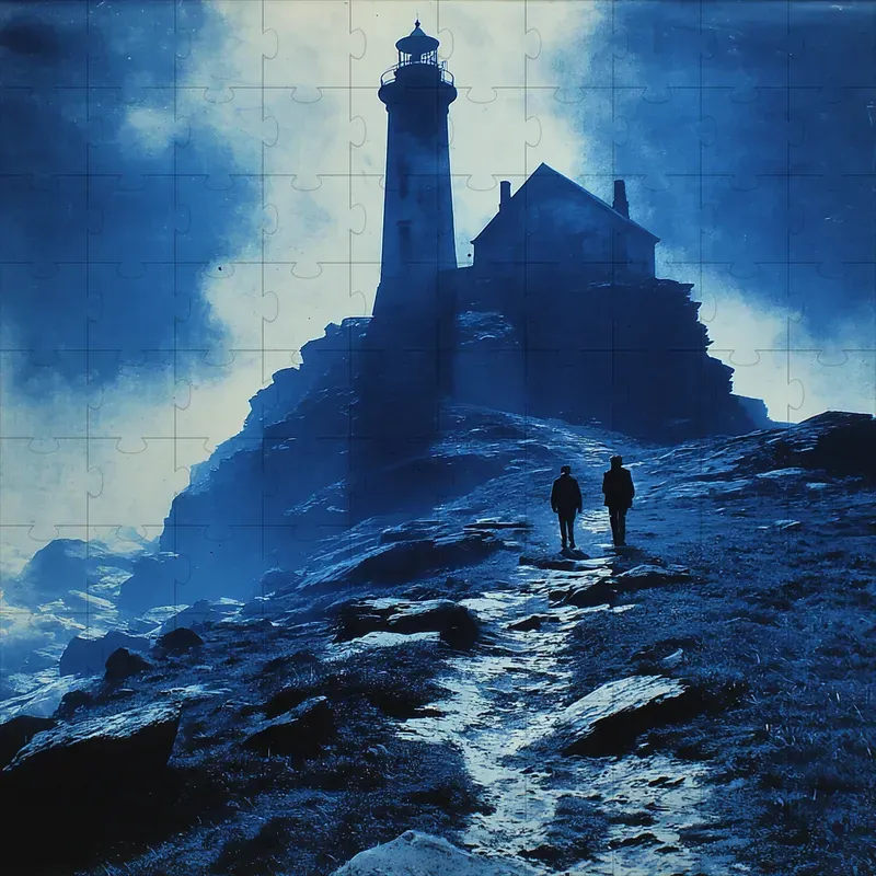 Illustrations Blue Cinematic Horror Retro