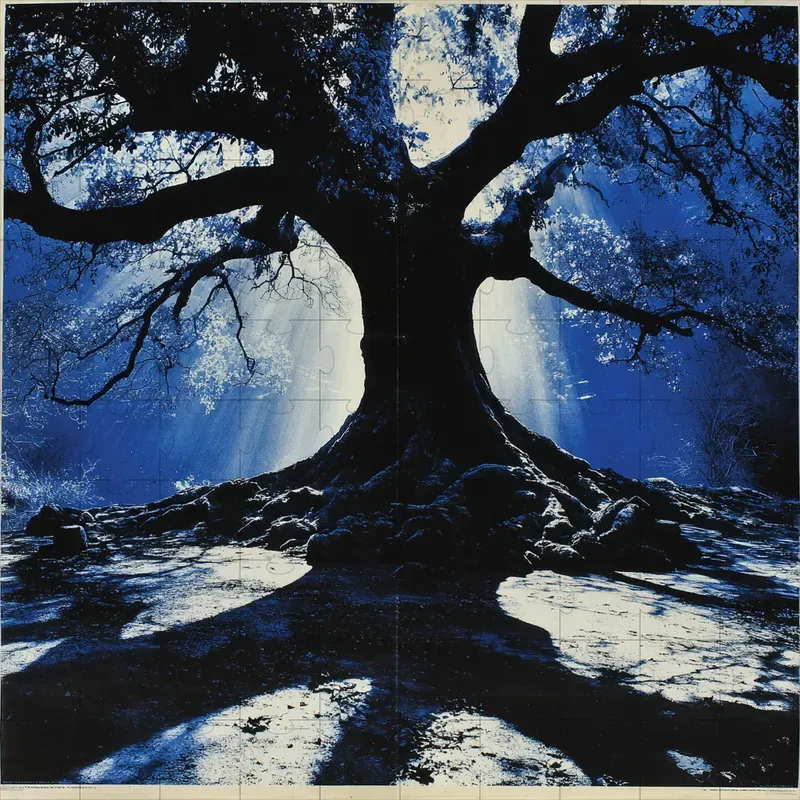 Illustrations Blue Cinematic Horror Retro