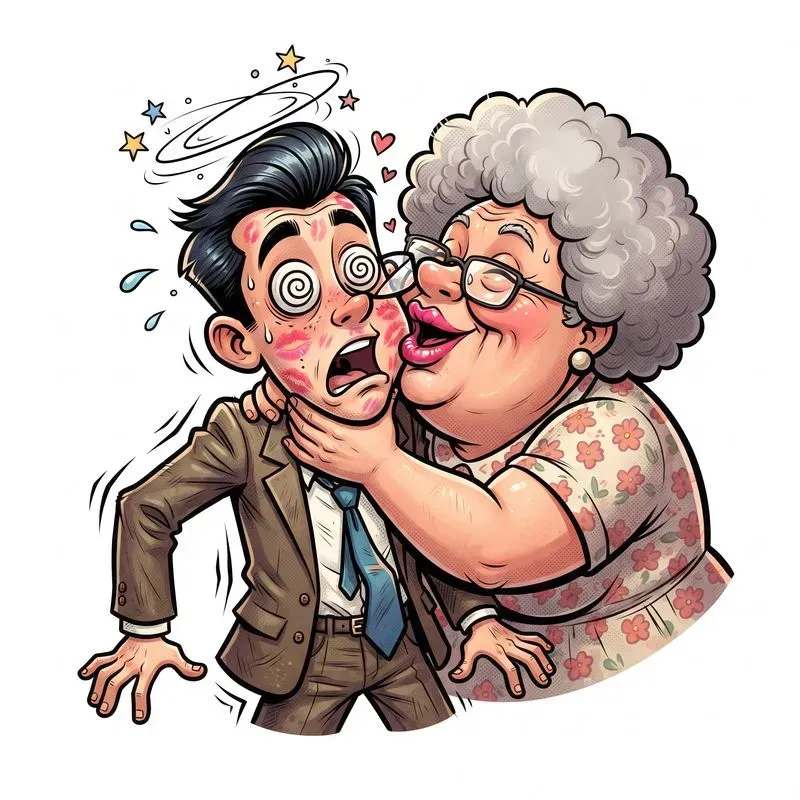 Cartoon Caricatures In Comedic Reactions