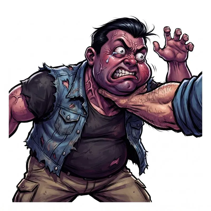 Cartoon Caricatures In Comedic Reactions
