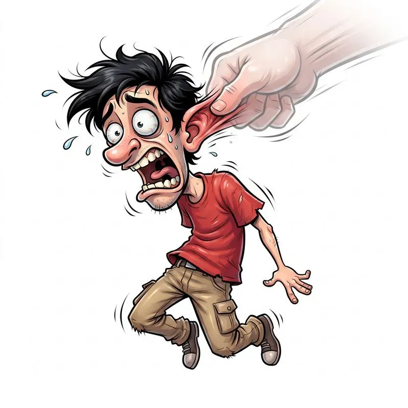 Cartoon Caricatures In Comedic Reactions