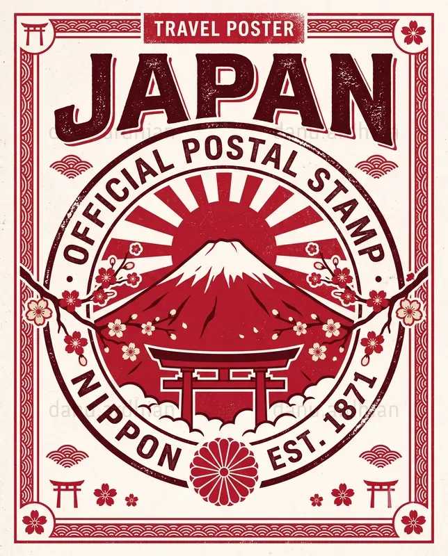 Iconic Country Office Stamp Posters