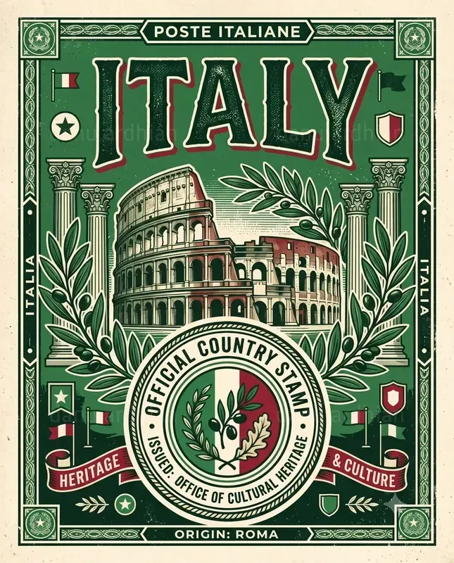 Iconic Country Office Stamp Posters