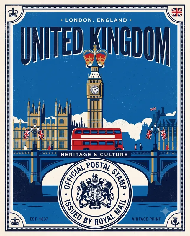 Iconic Country Office Stamp Posters