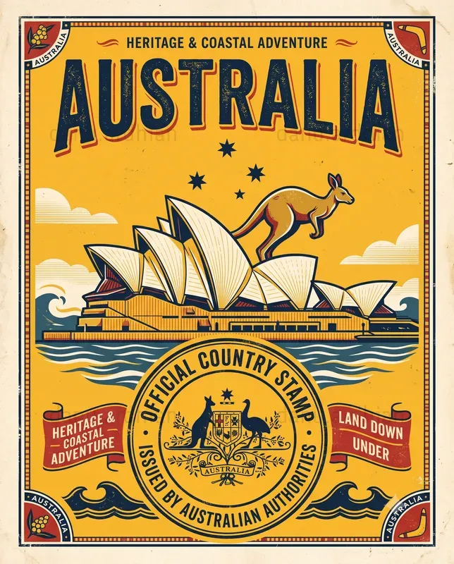 Iconic Country Office Stamp Posters