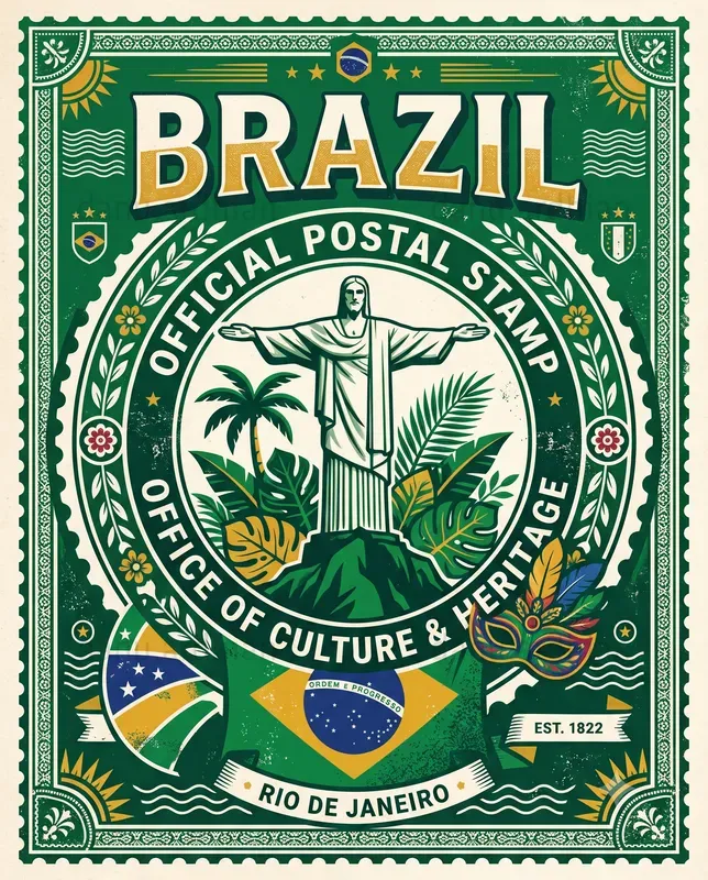 Iconic Country Office Stamp Posters