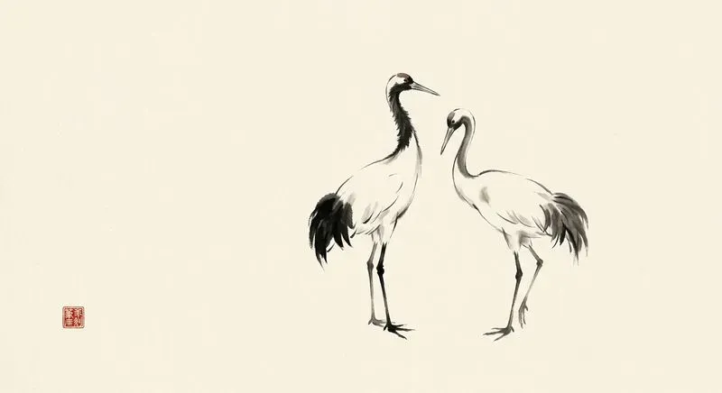 East Asian Ink Wash Animal Portraits