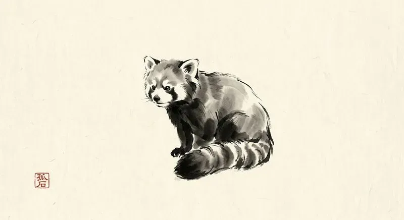 East Asian Ink Wash Animal Portraits