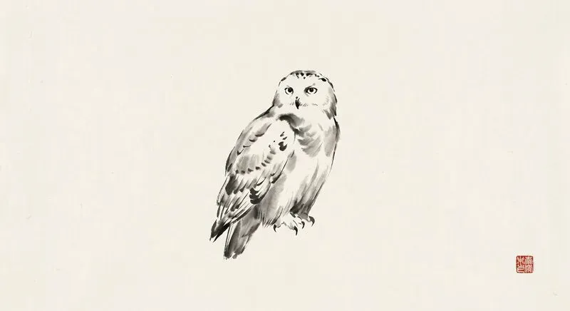 East Asian Ink Wash Animal Portraits