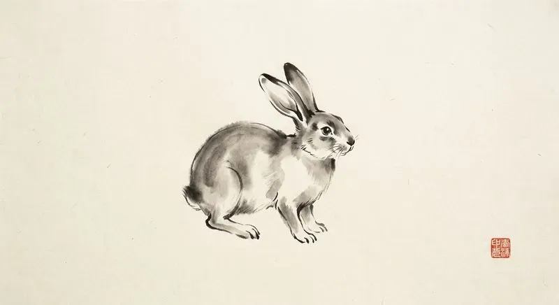 East Asian Ink Wash Animal Portraits