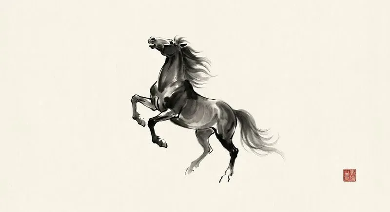 East Asian Ink Wash Animal Portraits