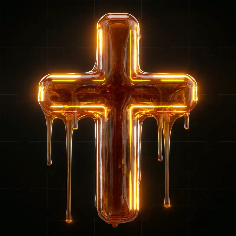 Neon Orange 3D Objects