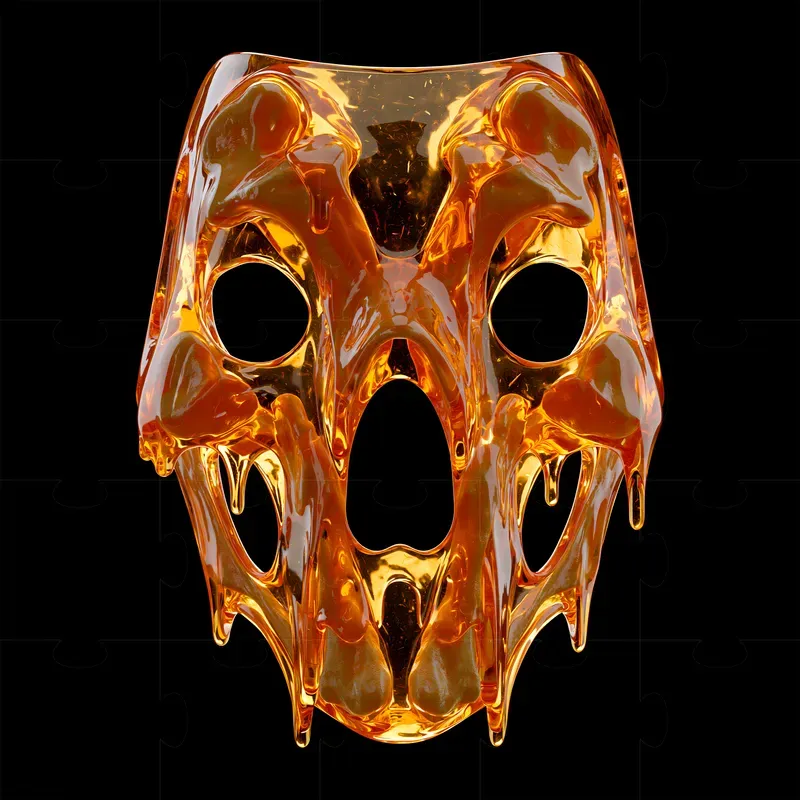 Neon Orange 3D Objects