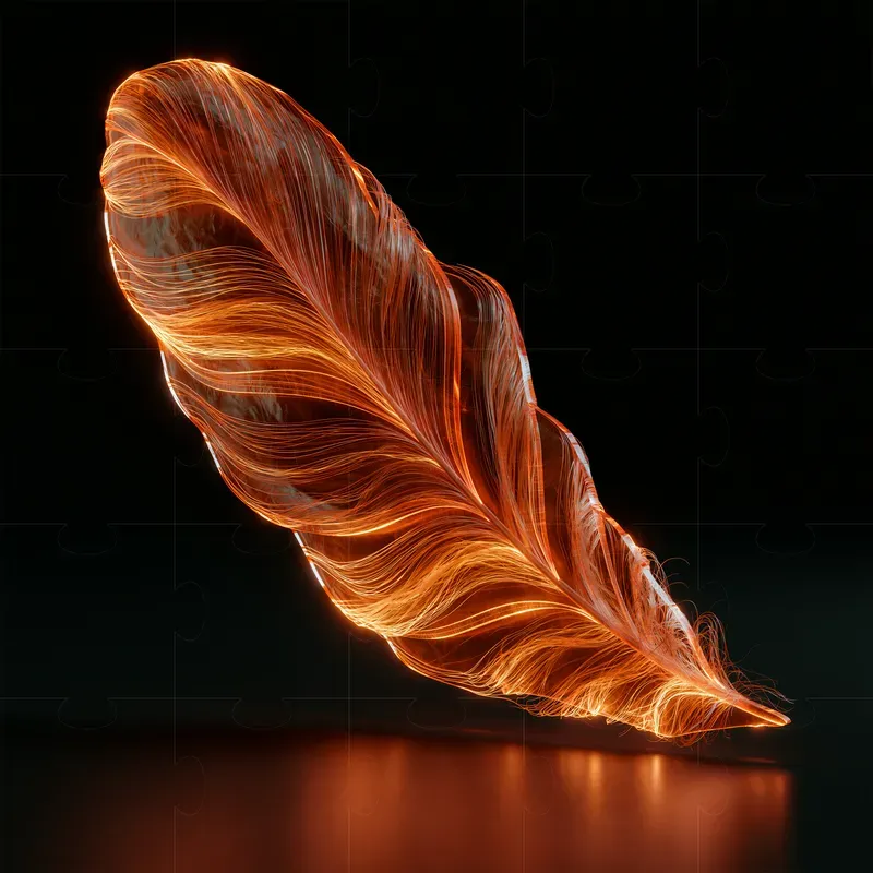 Neon Orange 3D Objects