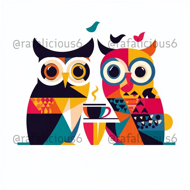 Cubist Tshirt Prints Whimsic