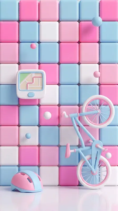 3D Pastel Grid Wall Visual Templates