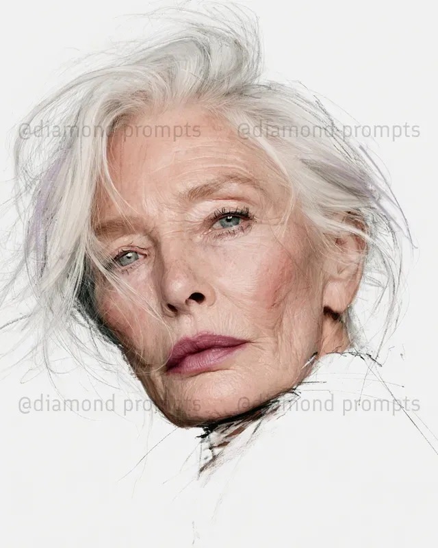 Elegant Lashes And Lips Line Art