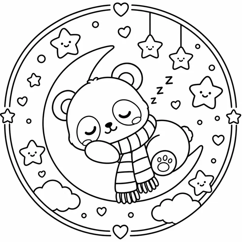 Cute Coloring Book Line Art