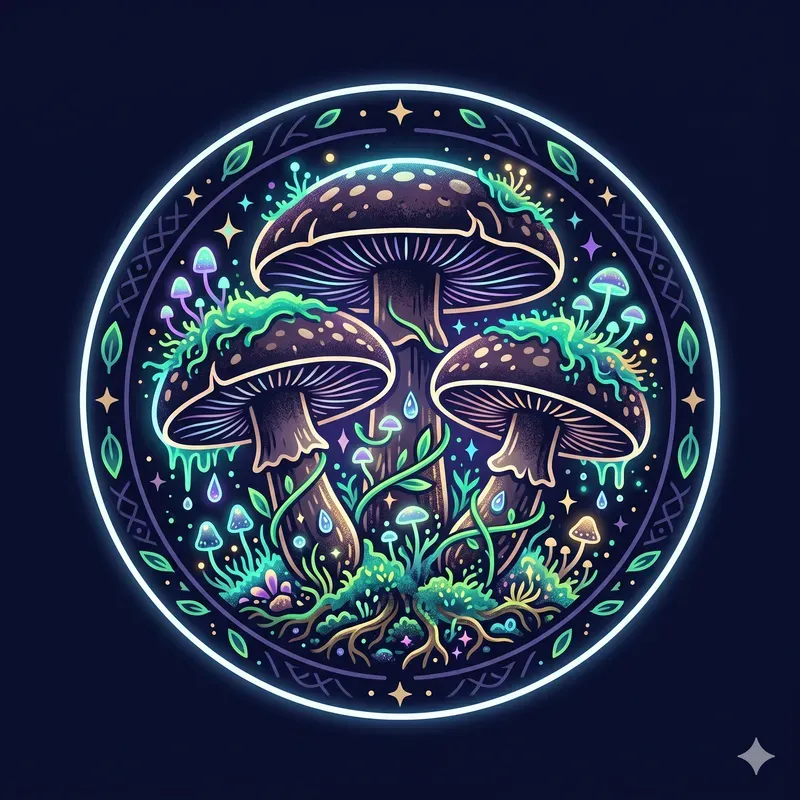 Modern Neon Mushrooms